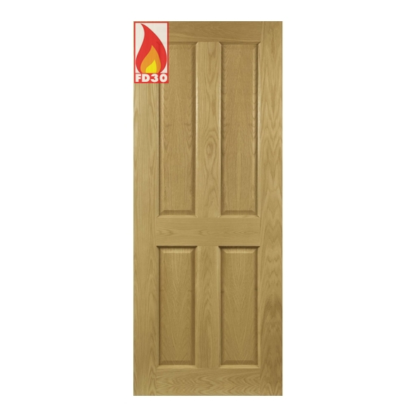 45NM4F/DX826FSC  2040 x 826 x 45mm  Deanta Internal Oak Bury Prefinished FD30 Fire Door