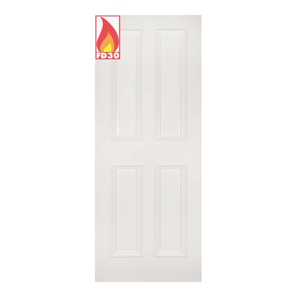 45ROCHF/DWHP610  1981 x 610 x 45mm [24]  Deanta Internal White Primed Rochester FD30 Fire Door