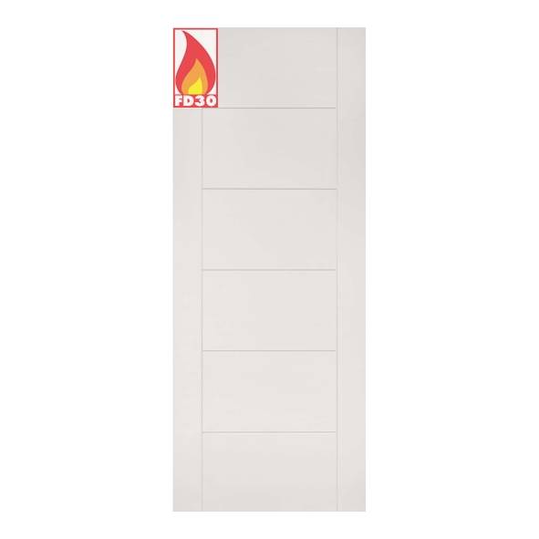 45SEVF/DWHP610  1981 x 610 x 45mm [24]  Deanta Internal White Primed Seville FD30 Fire Door