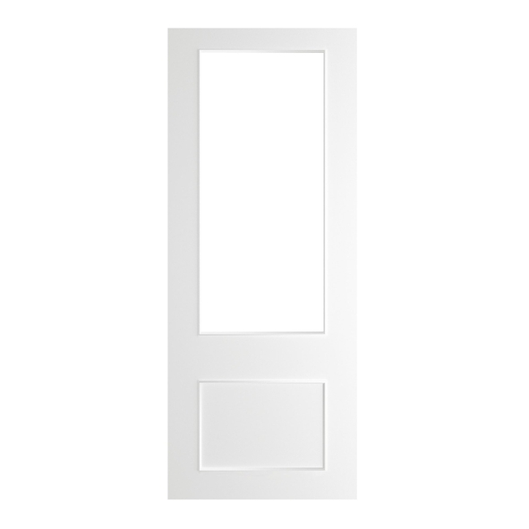 Deanta Internal White Primed Sandringham Doors [Clear Bevelled Glass]