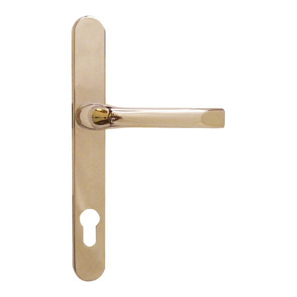 L18399  92mm c/c  Polished Brass Plated  Asec Bolt Above Lever Multi Point Lock Furniture