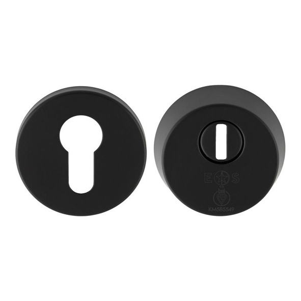 AEB1750MB  Matt Black  Eurospec BS Security Euro Cylinder Escutcheons