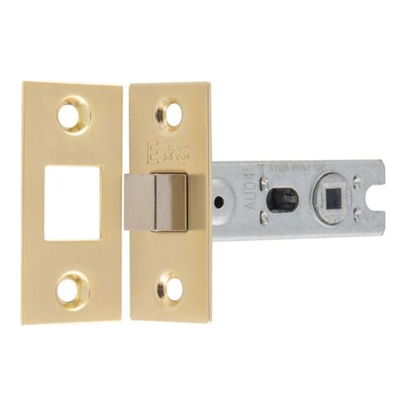 BTD25SB  065mm [044mm]  Satin Brass  Economy Tubular Deadbolt With Square Forend & Striker