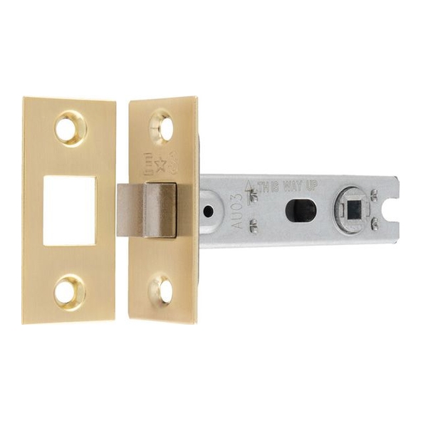 BTD30SB  075mm [057mm]  Satin Brass  Economy Tubular Deadbolt With Square Forend & Striker