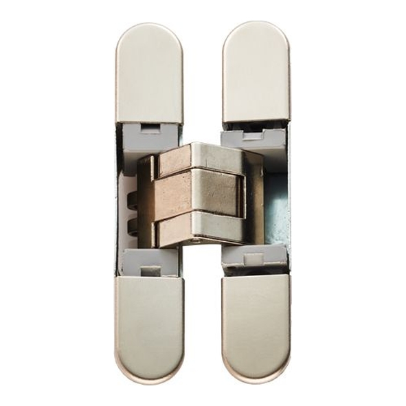 CI000929NIK00  76 x 14mm  Polished Nickel  Eurospec Concealed 3D Adjustable Cabinet Hinge