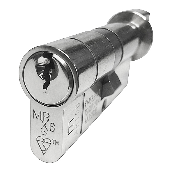 CYF77370PC  Key 35 / Turn 35mm  Polished Chrome  MPX6  1 Star Master Keyed Euro Cylinder & Turn