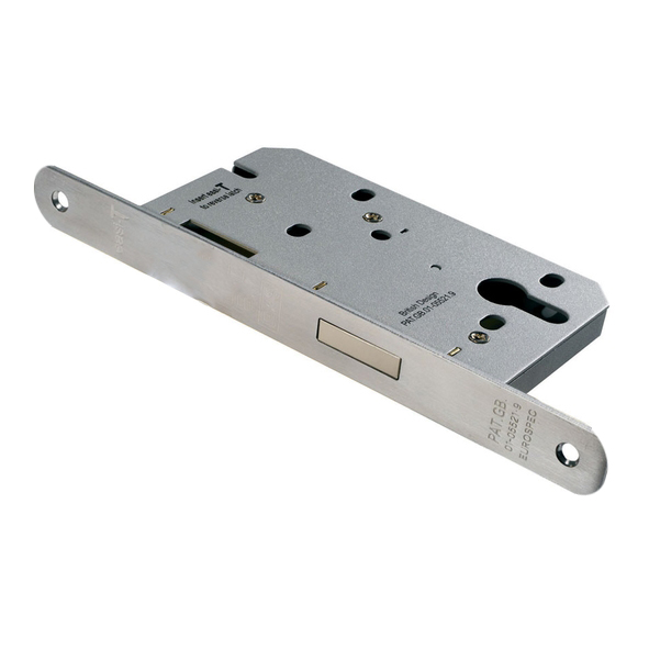 DLE0055EPSSS/R  085mm [055mm]  Satin Stainless  Radius  Contract Euro Standard Deadlock Case