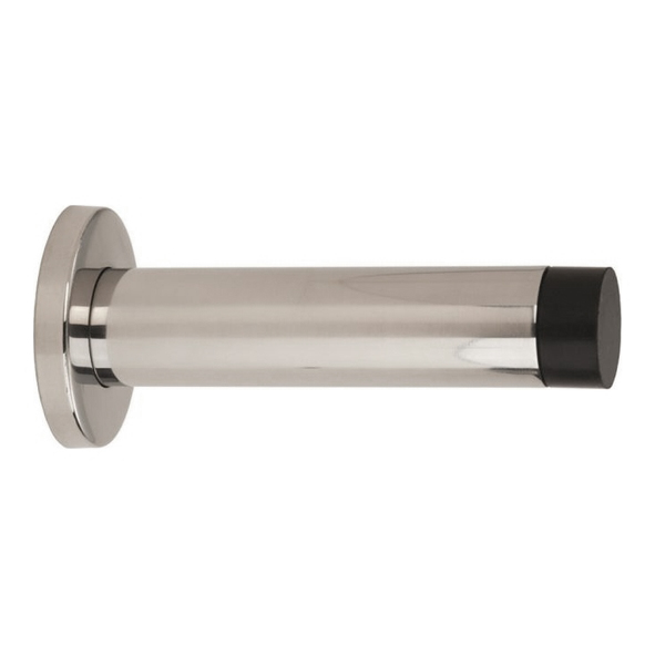 DSW1017BSS  102mm  Polished Stainless  Wall Mounted Projection Door Stop With Concealed Fixing Rose