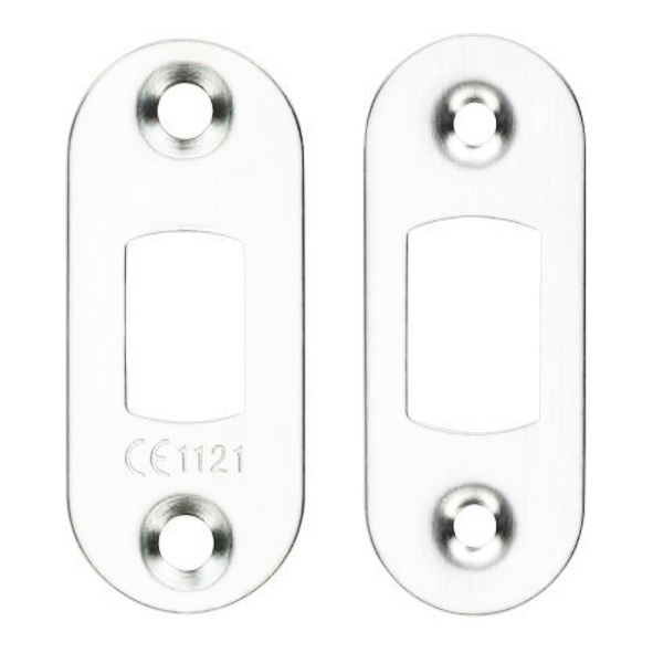 FSF5010BSS/R  Radiused Forend & Striker  Polished Stainless  For Superior Tubular Mortice Deadbolt