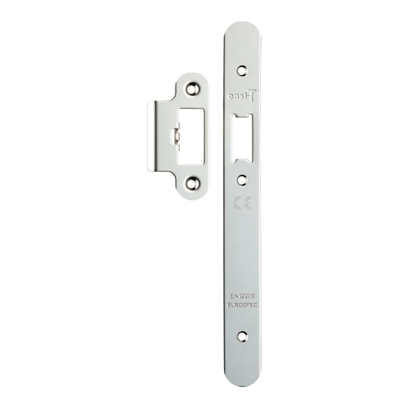 FSF5016BSS/R  Radiused Forend & Striker  Polished Stainless  For Architectural Euro Standard Latch