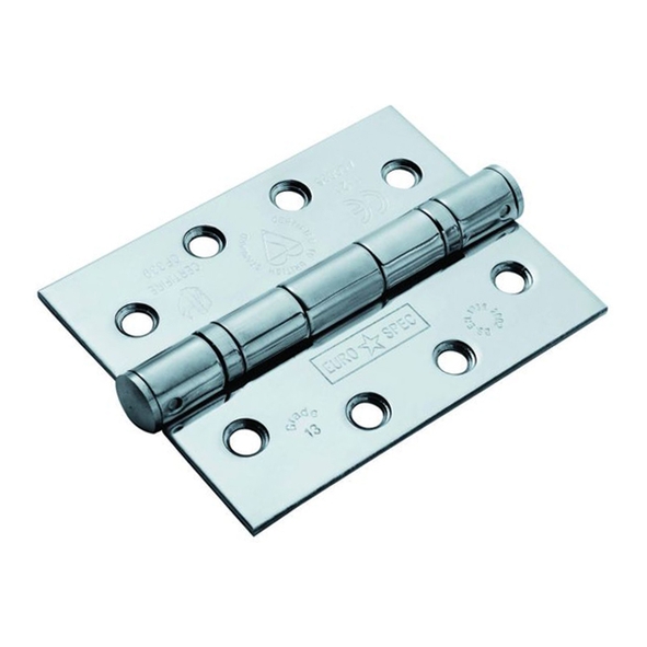 HIN1433P/13BSS  102 x 076 x 3.0mm  Polished Stainless [120kg]  Ball Bearing Square Corner Stainless Steel Butt Hinges