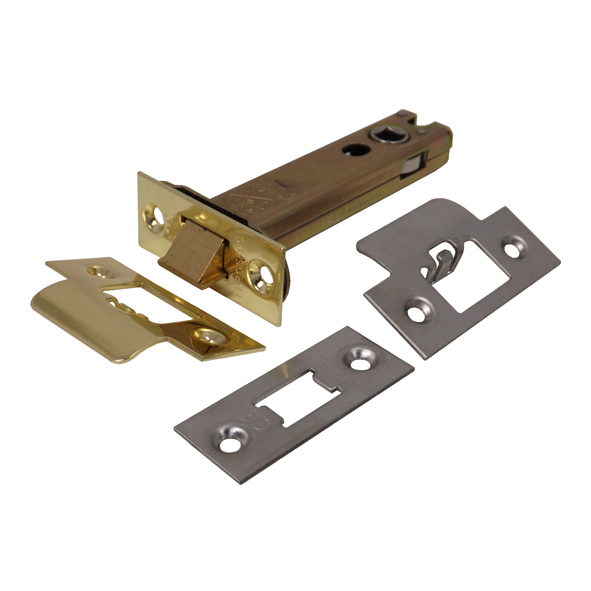 TLS5040EB/SSS  102mm [083mm]  PVD Brass & Stainless  Superior Tubular Latch With Square Forend & Striker