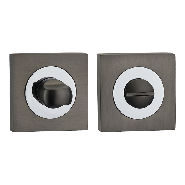 FGWCSTT-GMG  Black / Polished Nickel  Fortessa Square Bathroom Turns With Releases