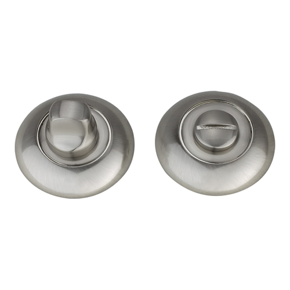 FWCRTT-SN  Satin Nickel  Fortessa Bevelled Round Bathroom Turns With Releases