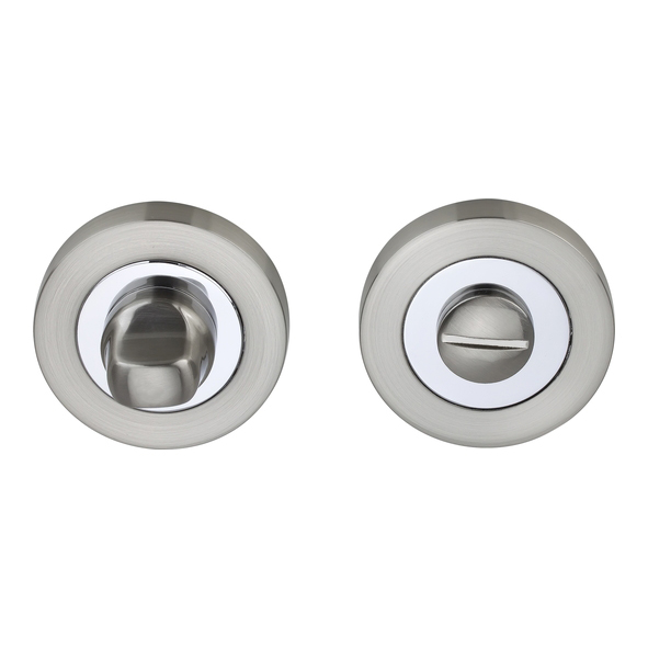 FWCTT-SN/NP  Satin / Polished Nickel  Fortessa Round Bathroom Turns With Releases