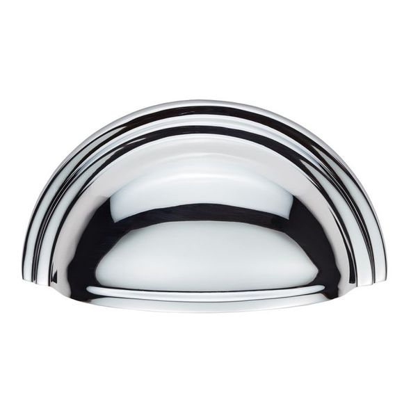C47CP  76 x 92 x 25mm  Polished Chrome  Fingertip Design Victorian Cabinet Cup Handle
