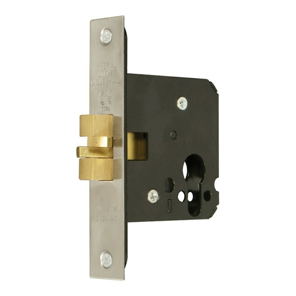 G7006-076-SS  076mm [057mm]  Satin Stainless  Architectural Euro Cylinder Sliding Door Lock Case