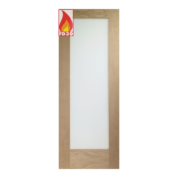XL Joinery Internal Unfinished Oak Pattern 10 FD30 Fire Doors [Clear Glass]