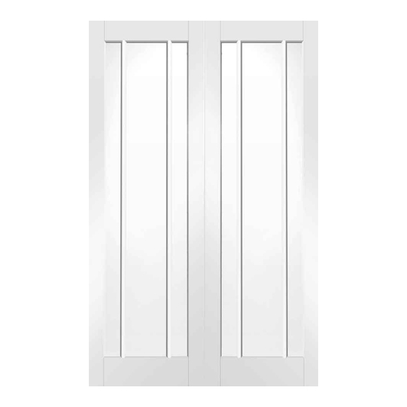 XL Joinery Internal White Primed Worcester Doors Door Pairs [Clear Glass]