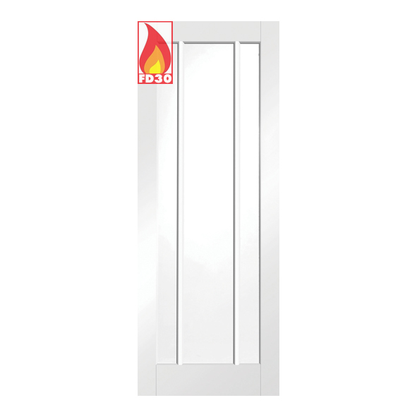 XL Joinery Internal White Primed Worcester FD30 Fire Doors [Clear Glass]