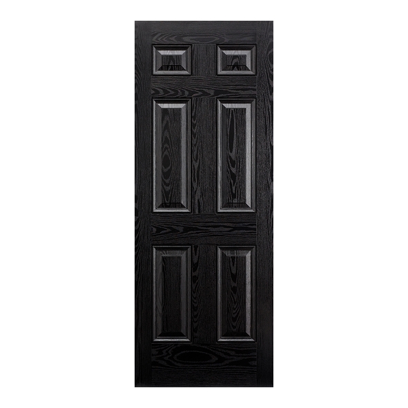 LPD External GRP Black / White Colonial Door