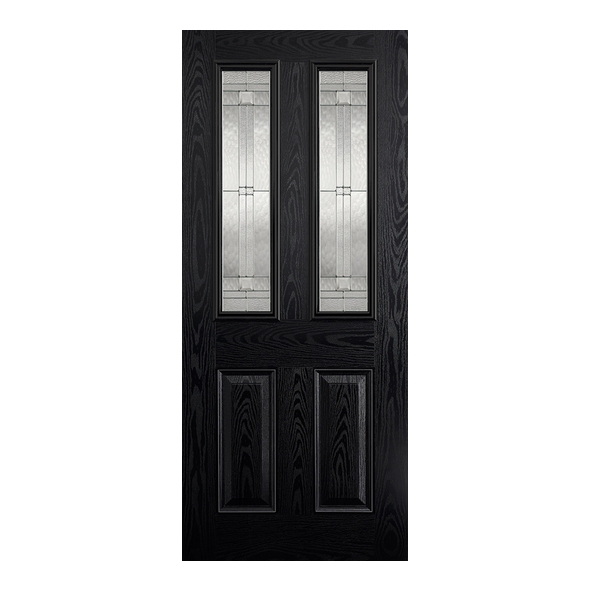 LPD External GRP Black / White Malton Raised Moulding Door [Lead Double]