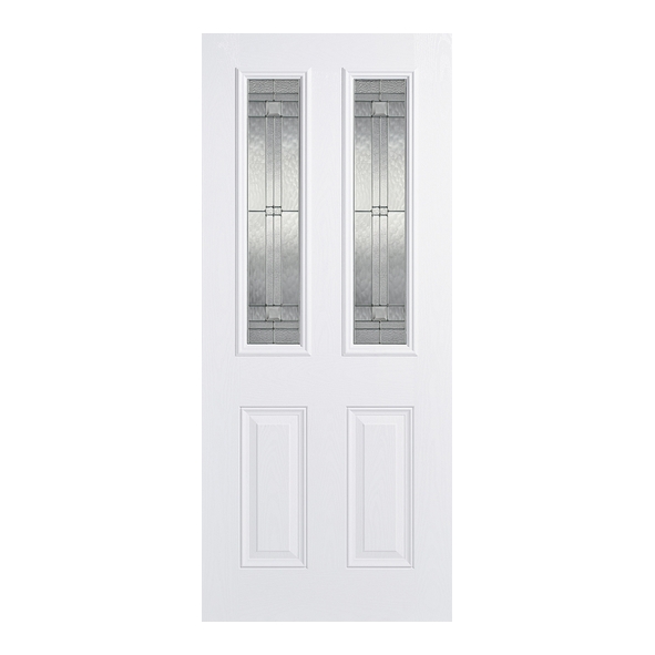 LPD External GRP White Malton Raised Moulding Door [Lead Double Glazed]