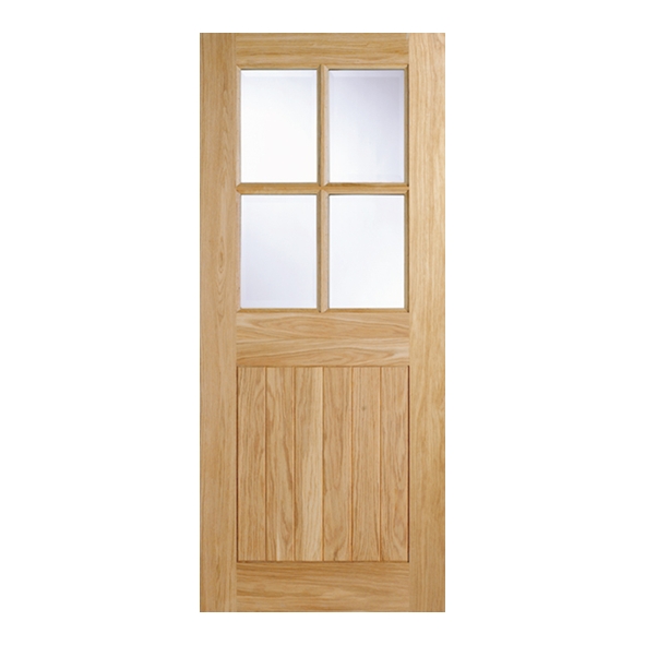 LPD External Unfinished Oak Cottage 4L Doors [Clear Double Glazed]