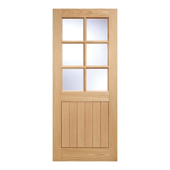 LPD External Unfinished Oak Cottage 6L Doors [Clear Double Glazed]