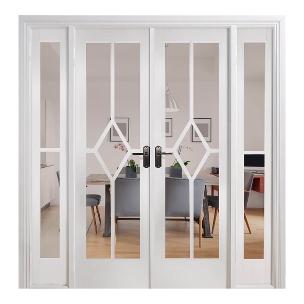 LPD Internal White Primed Reims Room Dividers [Clear Bevelled Glass]