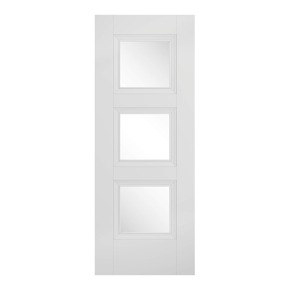 LPD Internal White Primed Plus Amsterdam Doors [Clear Bevelled Glass]