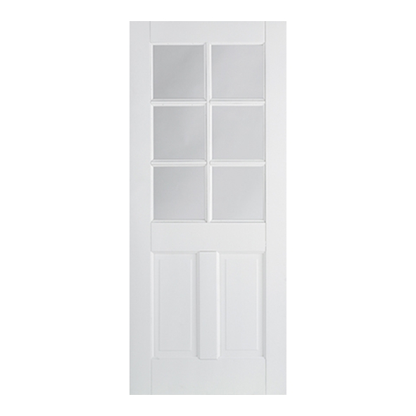 LPD Internal White Primed Canterbury Doors [Clear Glass]