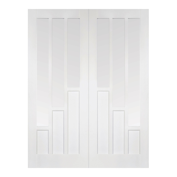 LPD Internal White Primed Coventry Door Pairs [Clear Glass]