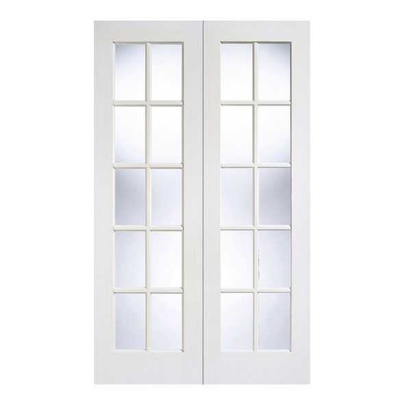 LPD Internal White Primed GTPSA Door Pairs [Clear Bevelled Glass]