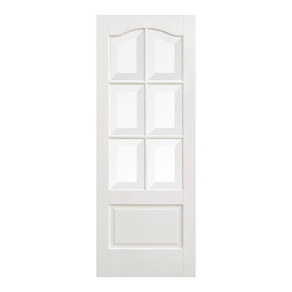LPD Internal White Primed Kent Doors [Clear Bevelled Glass]
