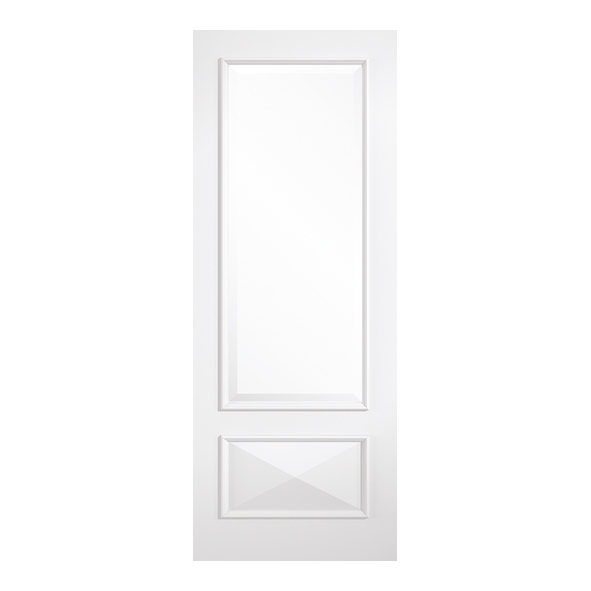 LPD Internal White Primed Plus Knightsbridge 1L Doors [Clear Bevelled Glass]