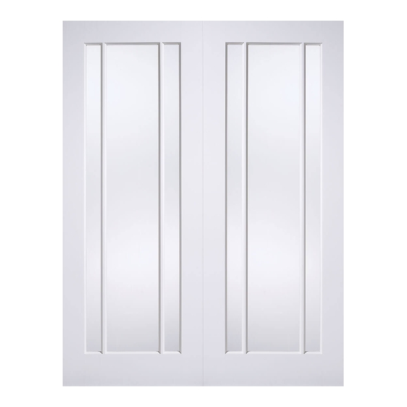 LPD Internal White Primed Lincoln Door Pairs [Clear Glass]