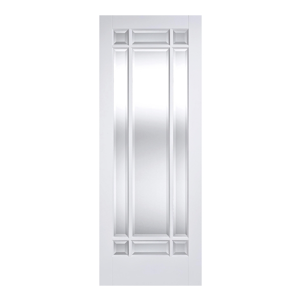 LPD Internal White Primed Manhattan Doors [Clear Bevelled Glass]