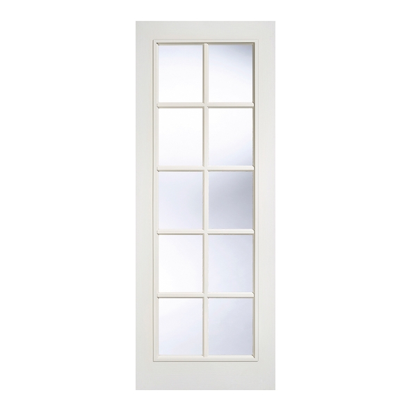 LPD Internal White Primed Smooth Moulded SA Doors [Clear Glass]