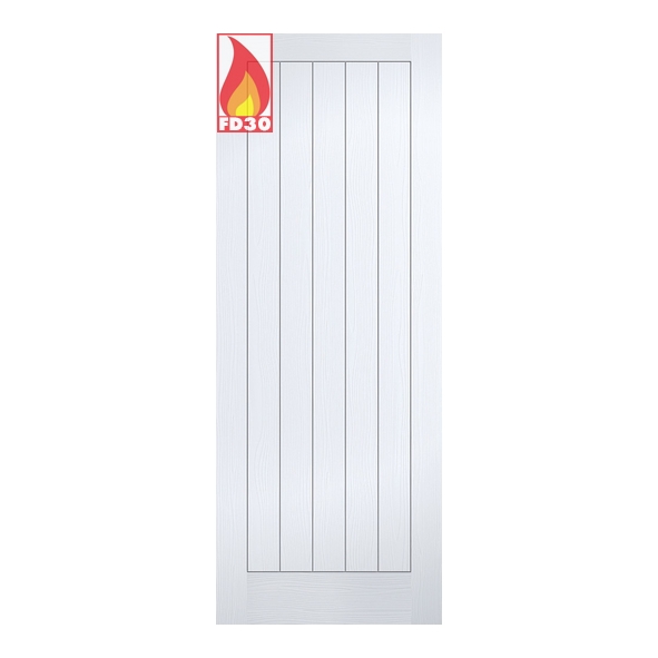 LPD Internal White Primed Texture Moulded Vertical 5P FD30 Fire Doors