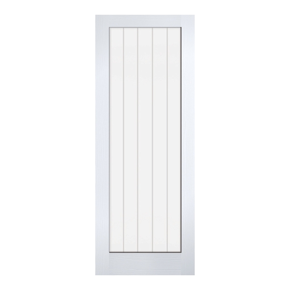 LPD Internal White Primed Texture Moulded Vertical 1L Doors [Clear Etched Glass]