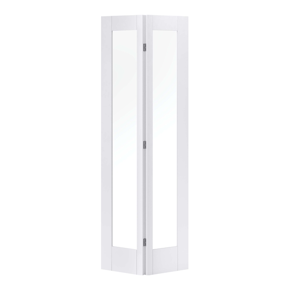 LPD Internal White Primed Pattern 10 Bi-Fold Doors [Clear Glass]