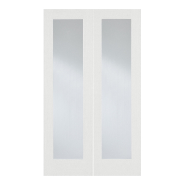 LPD Internal White Primed Pattern 20 Door Pairs [Clear Glass]