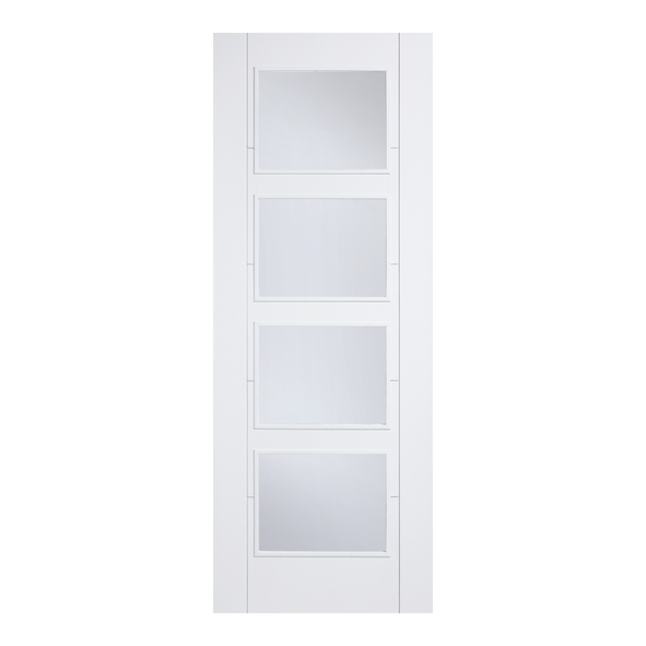 LPD Internal White Primed Vancouver Raised Moulding Doors [Clear Glass]