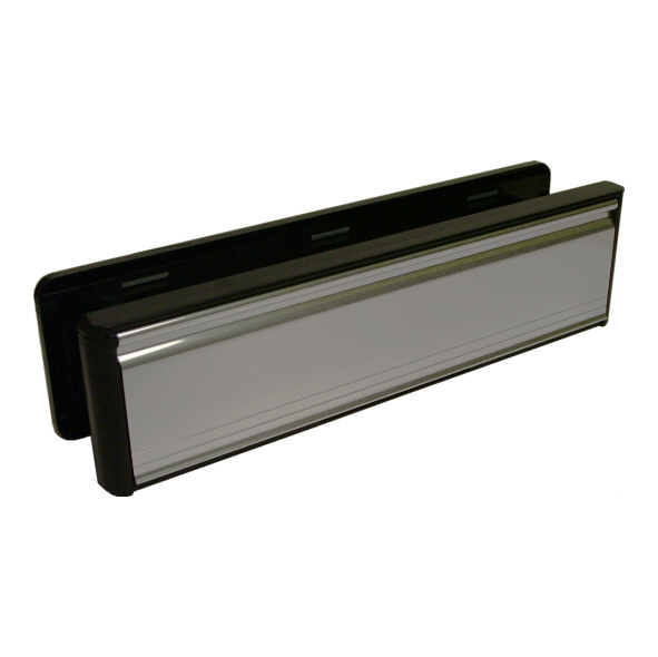 110460W  265 x 070mm  Satin Aluminium / Black Frame  Welseal Letter Plate Set