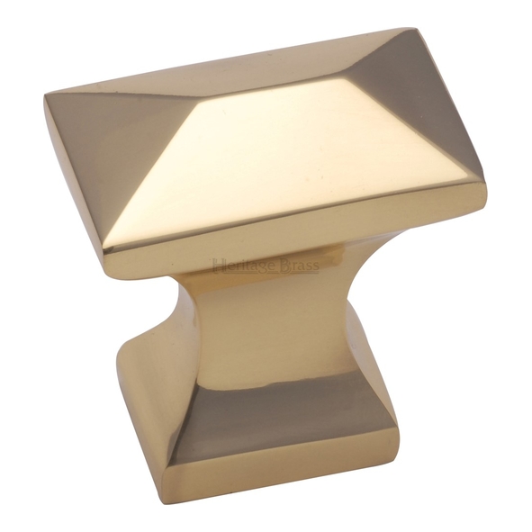 C2232-PB • 35 x 22 x 38mm • Polished Brass • Heritage Brass Pyramid Cabinet Knob