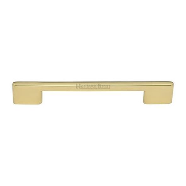 C3681 160-PB  160 x 195 x 8 x 30mm  Polished Brass  Heritage Brass Slim Metro Cabinet Pull Handle