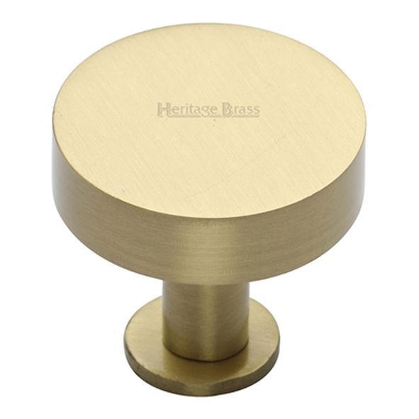 C3885 38-SB • 38 x 21 x 29mm • Satin Brass • Heritage Brass Plain Disc With Base Cabinet Knob