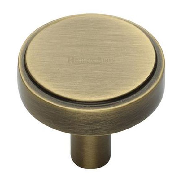 C3952 38-AT • 38 x 9 x 29mm • Antique Brass • Heritage Brass Stepped Disc Cabinet Knob