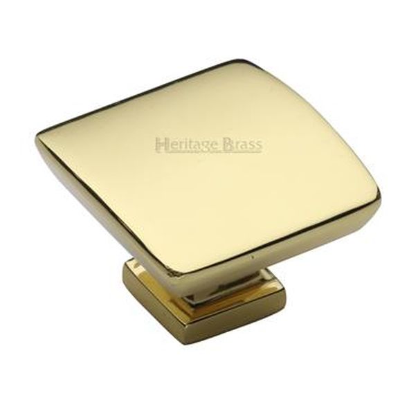 C4382 35-PB • 35 x 16 x 24mm • Polished Brass • Heritage Brass Plinth With Base Cabinet Knob